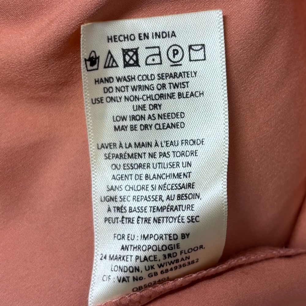 Floreat Boho Sweet Lace Peasant Embroidered Dress Dusty Rose-Peach Gauze Large - Picture 9 of 16